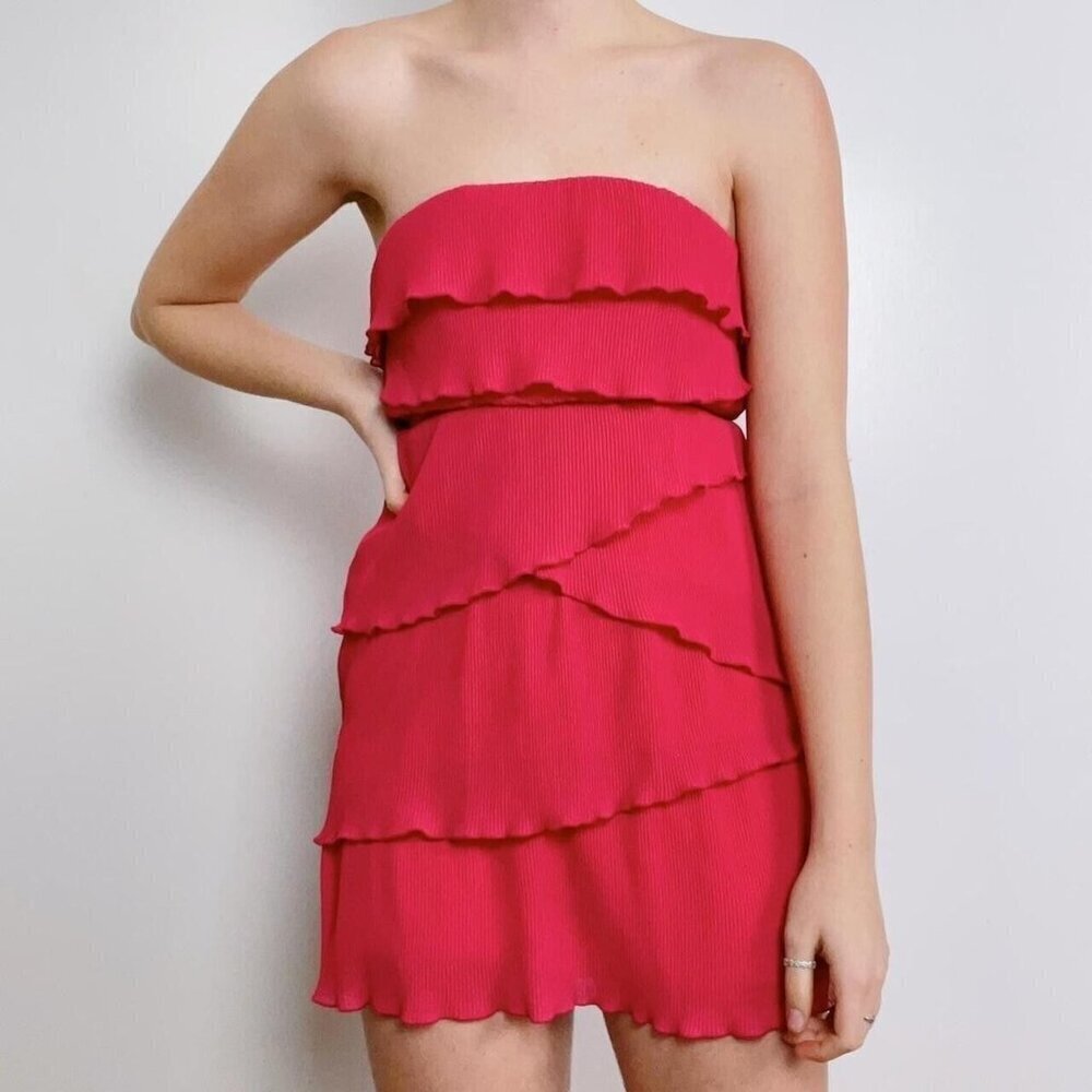 Urban Outfitters Women's Bright Pink Dress Size L